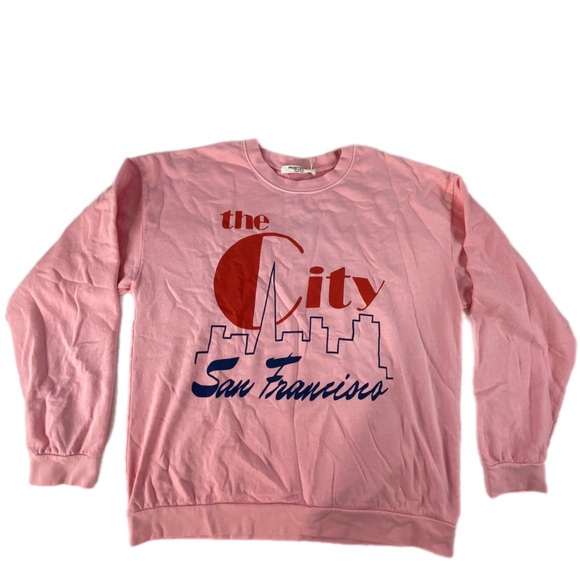 Project Social T Tops - Project Social T The City Sweatshirt Pink L/XL NWT